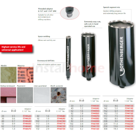 Carota diamantata beton 72 mm Carota diamantata beton 72 mm