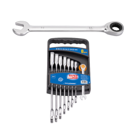 Set 8 chei fixe inelare cu clichet 8 22 mm Set 8 chei fixe inelare cu clichet 8 22 mm