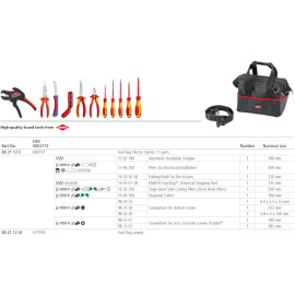 Trusa scule electrician Electro Starter 11 scule Knipex 00 21 12 E
