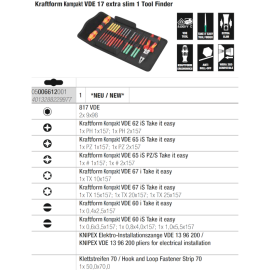 Set șurubelnițe VDE 17 lame subțiri și clește patent Wera 05006612001